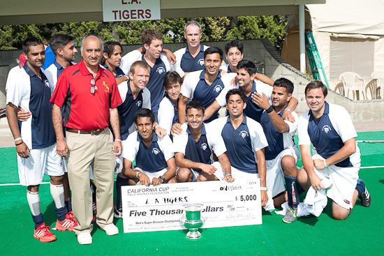 LA Tigers receive $5000 winners check from 2013 Cal Cup Tournament Chair, Billie Ahluwalia